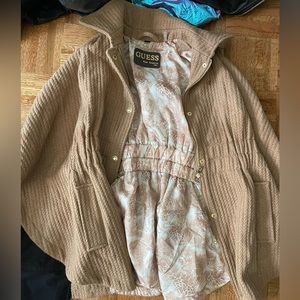 Guess coat, tan/cream, size S